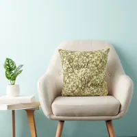 Crazy pattern of geometric shapes, natural colors  throw pillow