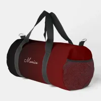 Black to Dark Red Gradient Duffle Bag