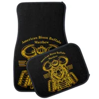 Gold Bison Warrior Design in Samurai Armor  Car Floor Mat