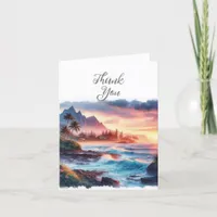 Tropical Beach Thank You Card