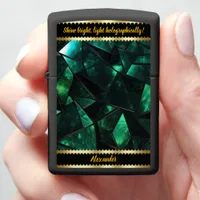 Vibrant Green Holographic Patterns Zippo Lighter