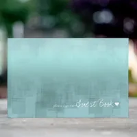 Watercolor Reflections Wedding Teal ID774 Guest Book