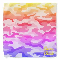 Girly Camouflage Pastels Monogram in Yellow | Bandana