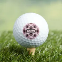 Elegant pink and black lace in vintage style,  golf balls