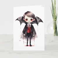 Happy Halloween  Kid Vampire Personalize Greeting Card