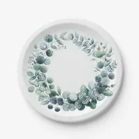 Eucalyptus leaves botanical Wedding Paper Plates