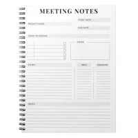 Minimal Professional Meeting Notes Planner Notebook