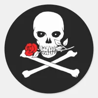 Jolly Roger (Rose)Sticker Classic Round Sticker