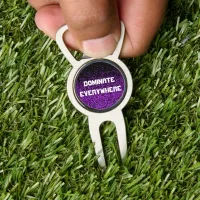 Purple Glitter on Black Dominate Everywhere | Divot Tool