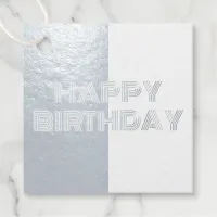 Happy Birthday Op Art Simple Minimal Chic Elegant Foil Favor Tags