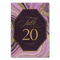 Abstract Agate Wedding Mauve ID827 Table Number