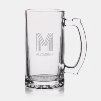 Minimalist Novelty Stripes Monogram Stein