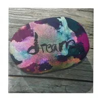 Dream Rock I painted with alcohol and India ink. Ceramic Tile