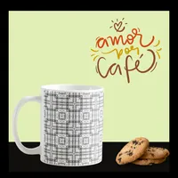 Elegant Black and White Geometric Pattern Coffee Mug