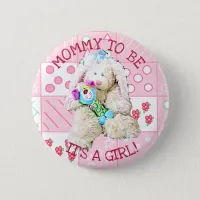 IT A GIRL, MOMMY TO BE BABY SHOWER BUTTON BUNNY