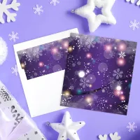 Gleaming Lights Purple Winter Wonderland Christmas Envelope Liner