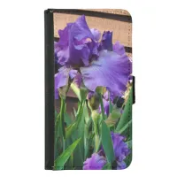 Pretty Purple Iris Floral Samsung Galaxy S5 Wallet Case