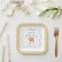 Yellow Bouquet Hand Drawn Bouquet Bridal Shower Paper Plates