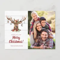 Rustic Cute Christmas Deer Ornaments Holiday Photo