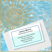 Swimming Lessons Teacher Instructor Swim Coach QR Business Card