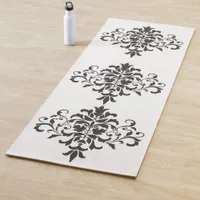 Elegant Vintage Black and White Damask  Yoga Mat