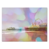 Colorful Blurry Bokeh Santa Monica Pier Tissue Paper