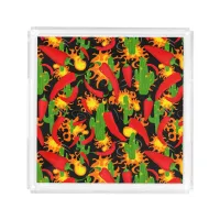 Chilli Pepper, Cactus and Flames Pattern