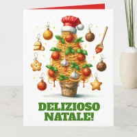 Funny Spaghetti Christmas Tree Delizioso Natale! Card