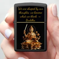 Golden Buddha on lotus throne Zippo Lighter