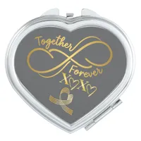 Happy Valentine's Day Together Forever Gold/Grey Compact Mirror