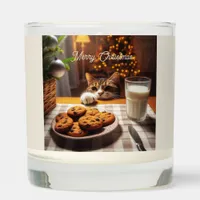 Cute Tabby Cat Reaching for Cookies Christmas Scented Candle