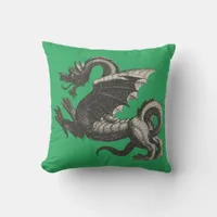 Vintage Dragon Throw Pillow