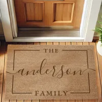 Elegant Family Name Custom Signature Doormat