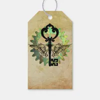 Steampunk Winged Key & Cog Wheel Design  Gift Tags