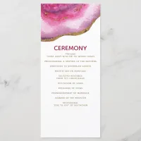 Pink Gilt Agate Wedding programs