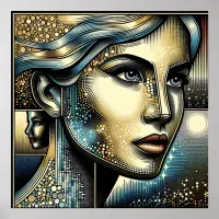 Abstract Ai Art | Women's Face Poster