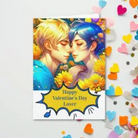 Cute Pop Art Anime Couple Valentine's Day Card