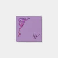 Romantic Pastel Steampunk Goth Monogrammed Post-it Notes