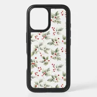 Pretty Watercolor Holly and Berries iPhone 16 Case