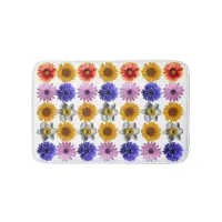 Cheerful Multicolor Flower Pattern Bath Mat