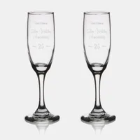 Silver Wedding Anniversary 25 Years Elegant Chic Champagne Flute