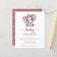 Budget Rose Gold Glitter Elephant Baby Girl