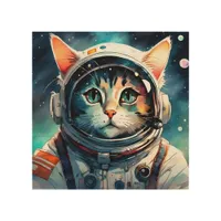 A fantasy cat astronaut wood wall art