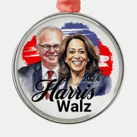 Harris Walz 2024 Presidential Election Metal Ornament