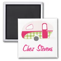 Personalized Retro Vintage Caravan Design Magnets