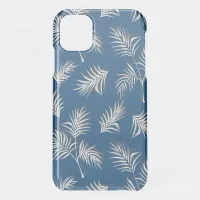 Classic Blue and White Tropical Print iPhone 11 Case