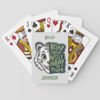 Monogram Roar Louder, Hustle Harder, Tiger | Playing Cards