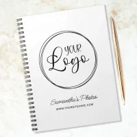 Minimalist Round Business Logo Promo Notebook