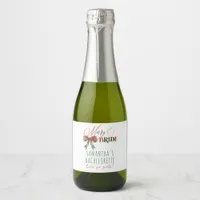 Merry & Bride Winter Christmas Bride Bachelorette Sparkling Wine Label