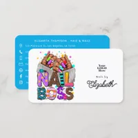 Vibrant African American Nail Boss Branding Business Card